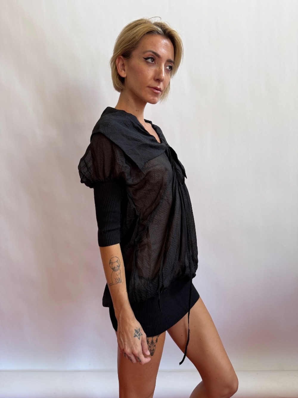 Vivienne Westwood Silk Dress Anglomania W/ ribbed cuffs and bottom and collar - Picture 9 of 13